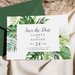 Wild Tropical Palm Save The Date<br><div class="desc">Diese Karte mit tropischen Palmen ist Save the Date ideal für einen Strand oder eine Hochzeit in Urlaubsort. Das Design besticht durch eine exotische Auswahl an grünen Bananenpalmen,  Farnen,  Blattwerk,  botanischen Pflanze und Grünpflanzen,  die für einen tropischen Sommer sorgen.</div>