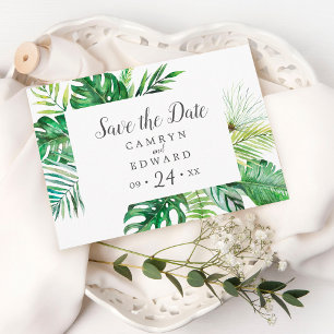 Wild Tropical Palm Save the Date Postkarte