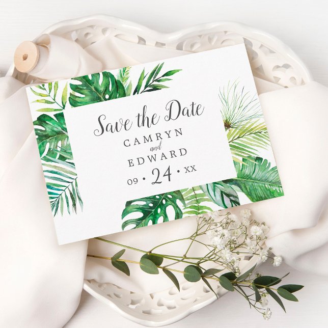 Wild Tropical Palm Save the Date Postkarte (Von Creator hochgeladen)