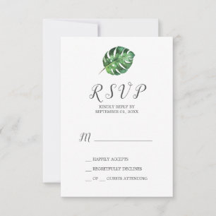 Wild Tropical Palm Simple RSVP Card