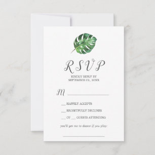Wild Tropical Palm Song Request RSVP Card Karte