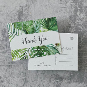 Wild Tropical Palm Thank You Postcard Postkarte