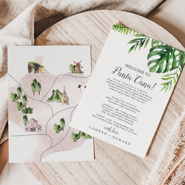 Wild Tropical Palm Willkommensbrief Reiseplan & Ka (Von Creator hochgeladen)