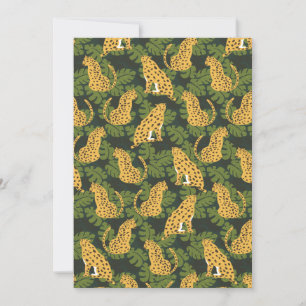 Wild Tropical Safari Leopard Jungle Palms Feiertagskarte