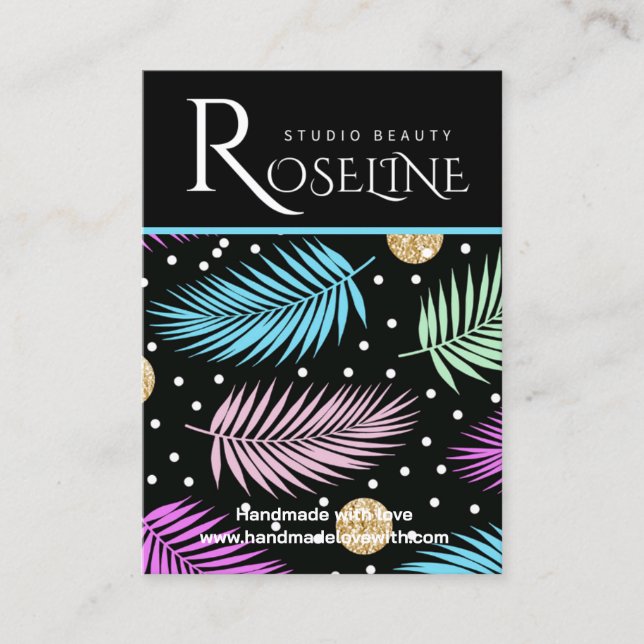 Wild-tropische farbenfrohe Logo-Gewinnanzeige Visitenkarte (Vorderseite)