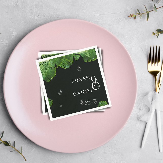 Wild tropische Lush Palm Blätter & Moderne Hochzei Serviette (Von Creator hochgeladen)