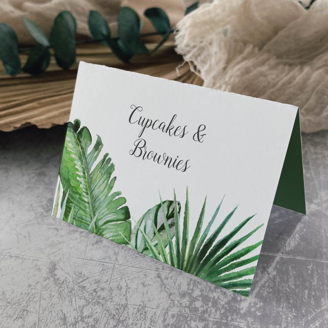 Wild tropische Palm Buffet Food Labels Tischnummer (Von Creator hochgeladen)