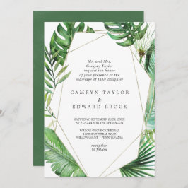 Wild tropische Palm Geometric Formal Wedding Einladung