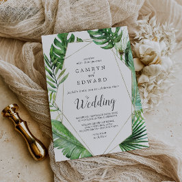 Wild tropische Palm Geometric Wedding Einladung