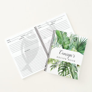 Wild tropisches Palm Brautparty Rezept Notizbuch