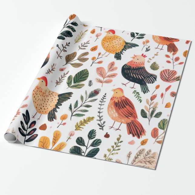Wild Truthahn-Feder-Wildtiermuster Geschenkpapier (Ungerollt)