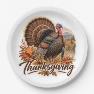 Wild Truthahn Thanksgiving Pappteller