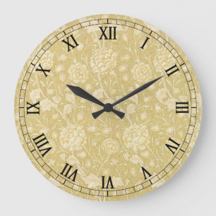 Wild Tulips von William Morris, Vintage Blume Art Große Wanduhr