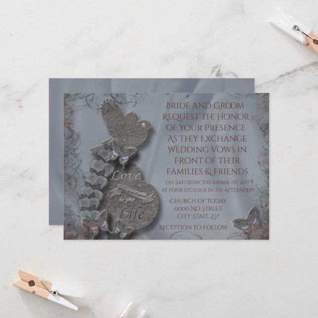 Wild Tundora Einladung zur Hochzeit (Vorderseite/Rückseite Beispiel)