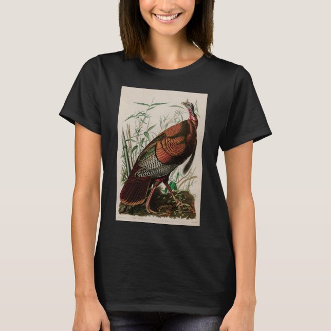 Wild Turkey Birds America Audubon Print T - Shirt (Vorderseite)