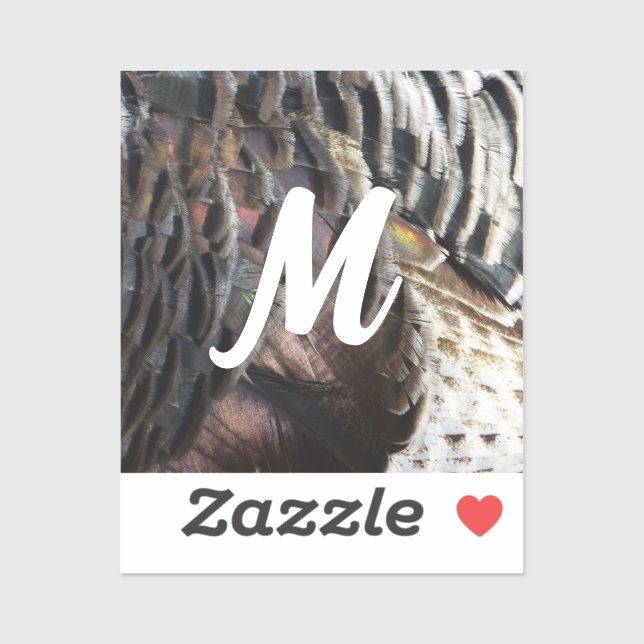 Wild Turkey Feathers I Abstrakt Nature Design Aufkleber (Blatt)