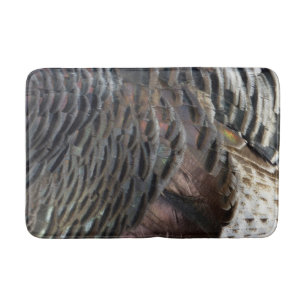 Wild Turkey Feathers I Abstrakt Nature Design Badematte
