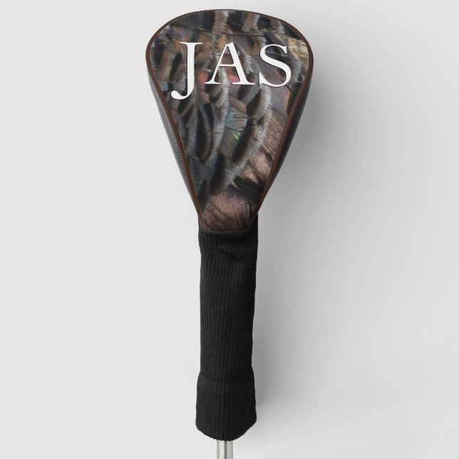 Wild Turkey Feathers I Abstrakt Nature Design Golf Headcover (Vorderseite)