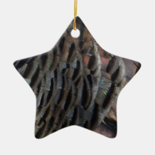 Wild Turkey Feathers I Abstrakt Nature Design Keramik Ornament