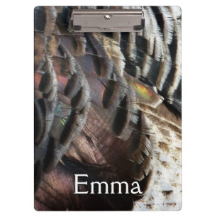 Wild Turkey Feathers I Abstrakt Nature Design Klemmbrett