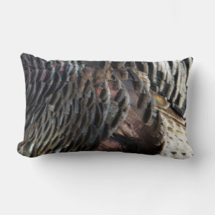 Wild Turkey Feathers I Abstrakt Nature Design Lendenkissen