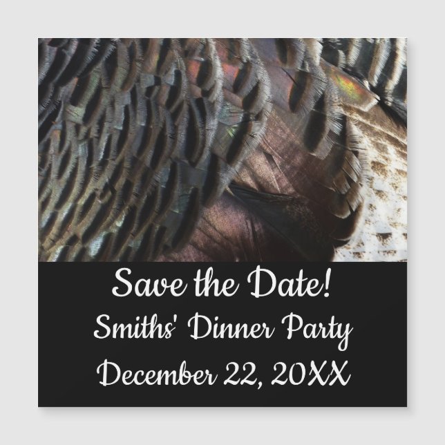 Wild Turkey Feathers I Abstrakt Nature Design Magnetkarte (Vorderseite)