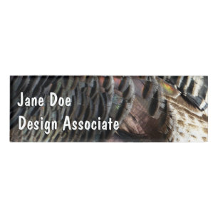 Wild Turkey Feathers I Abstrakt Nature Design Namenschild