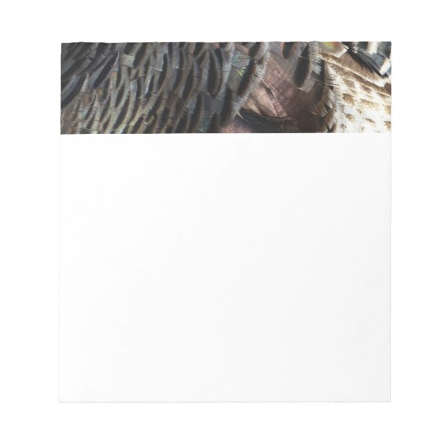 Wild Turkey Feathers I Abstrakt Nature Design Notizblock (Vorderseite)