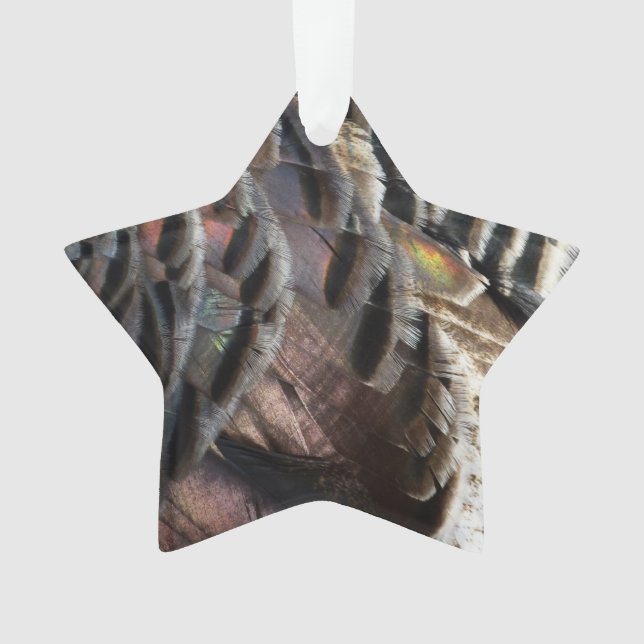 Wild Turkey Feathers I Abstrakt Nature Design Ornament (Vorderseite)