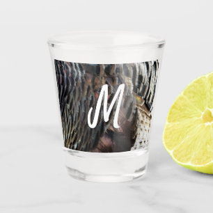 Wild Turkey Feathers I Abstrakt Nature Design Schnapsglas