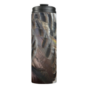 Wild Turkey Feathers I Abstrakt Nature Design Thermosbecher