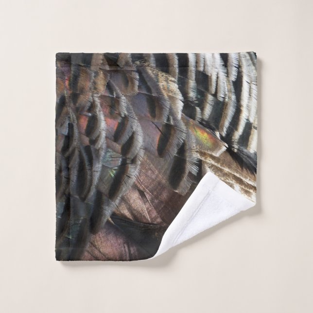 Wild Turkey Feathers I Abstrakt Nature Design Waschlappen (Waschlappen)
