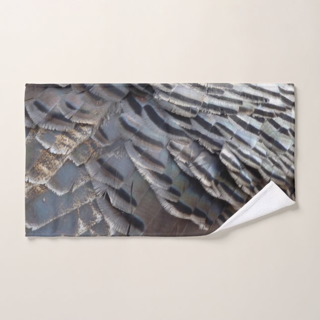 Wild Turkey Feathers II Abstrakte Naturgestaltung Handtuch (Handtuch)