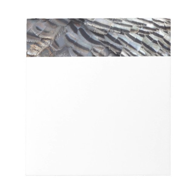 Wild Turkey Feathers II Abstrakte Naturgestaltung Notizblock (Vorderseite)