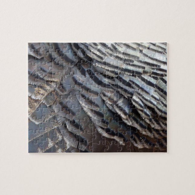 Wild Turkey Feathers II Abstrakte Naturgestaltung Puzzle (Horizontal)