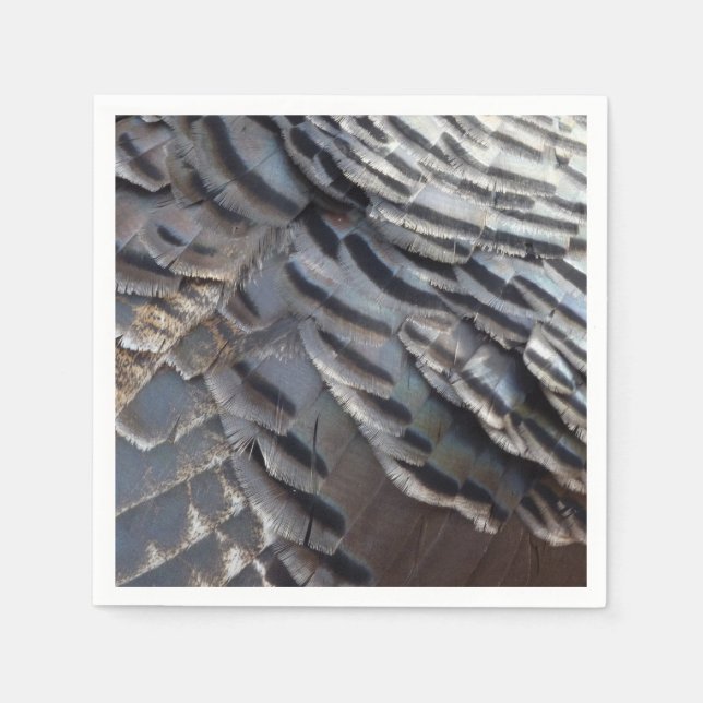 Wild Turkey Feathers II Abstrakte Naturgestaltung Serviette (Vorderseite)