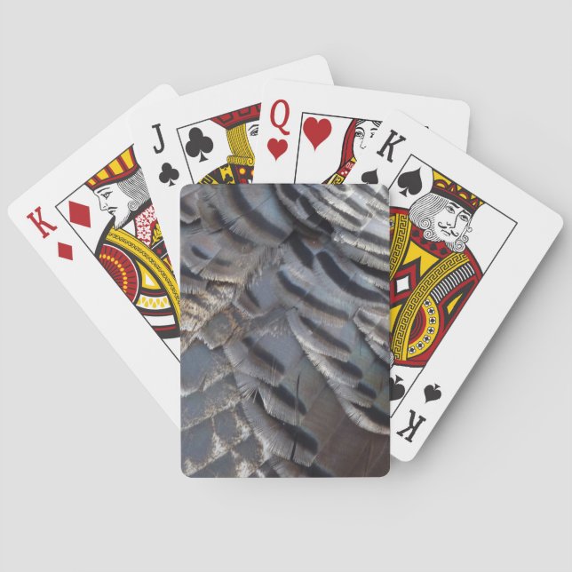 Wild Turkey Feathers II Abstrakte Naturgestaltung Spielkarten (Rückseite)