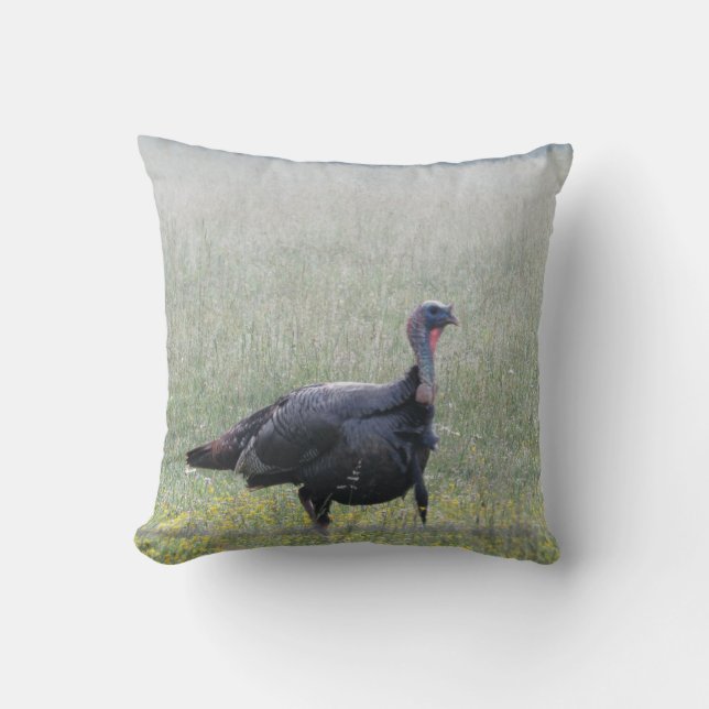 Wild Turkey Throw Kissen (Vorderseite)