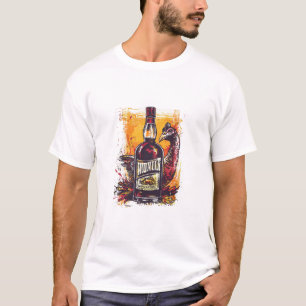Wild-Turkey Whisky-Flasche im Stil Vintager T-Shirt