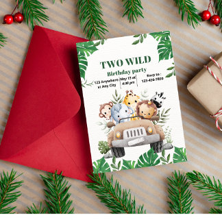 Wild TWO Boy 2. Geburtstag Einladung