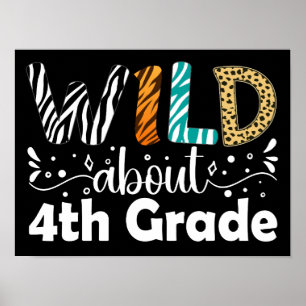 Wild über 4. Klasse lustig zurück zur Schule Poster