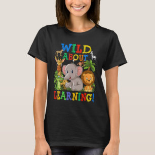 Wild über das Lernen von Safari-Tieren-Dschungel z T-Shirt