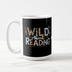 Wild über das Lesen des Buches Lover & Tierdesign Kaffeetasse