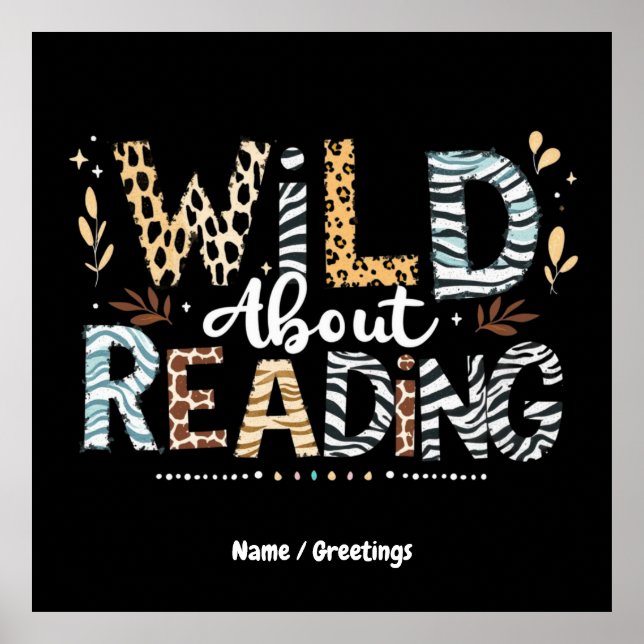 Wild über das Lesen des Buches Lover & Tierdesign Poster (Vorne)