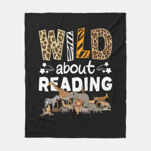 Wild über das Lesen von Büchern und Bücherwurm Fleecedecke