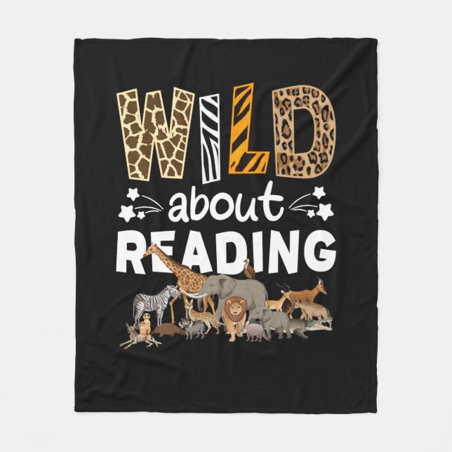 Wild über das Lesen von Büchern und Bücherwurm Fleecedecke (Vorderseite)