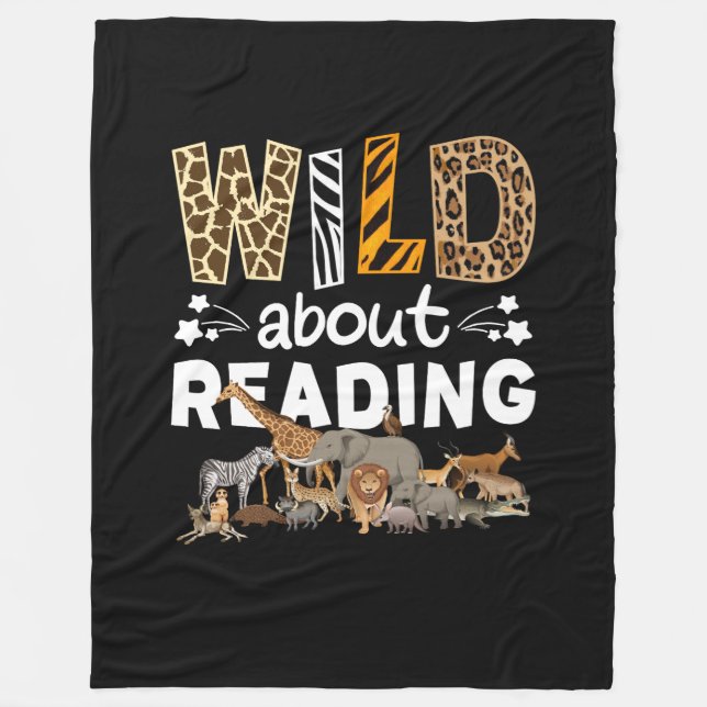 Wild über das Lesen von Büchern und Bücherwurm Fleecedecke (Vorderseite)