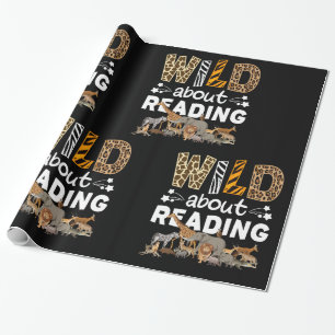 Wild über das Lesen von Büchern und Bücherwurm Geschenkpapier