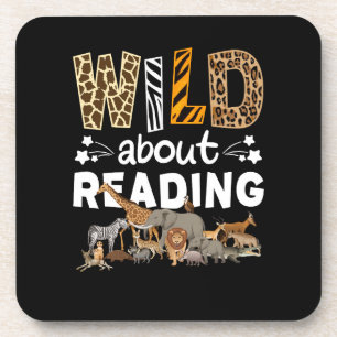 Wild über das Lesen von Büchern und Bücherwurm Getränkeuntersetzer