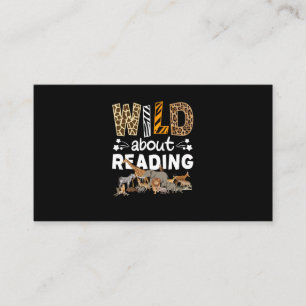 Wild über das Lesen von Büchern und Bücherwurm Visitenkarte